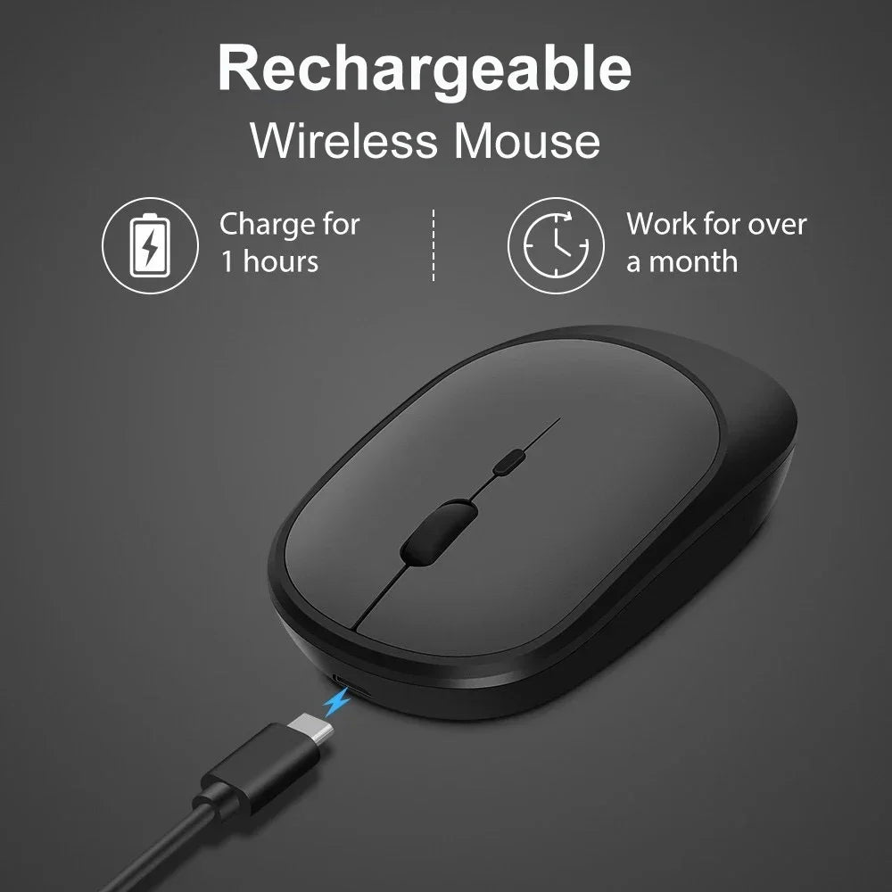 Wireless Mouse Rechargeable Mouse Dual Modes Bluetooth-compatible 2.4G USB Mice For Computer Laptop Tablet Macbook Mause
