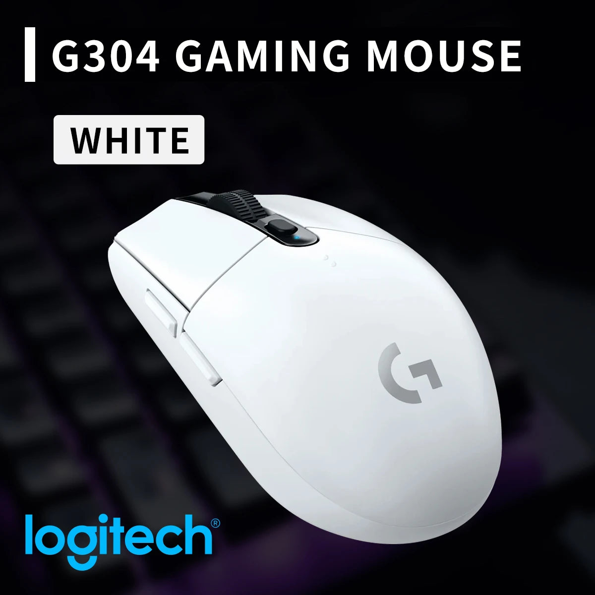 Logitech G304 Wireless Gaming Mouse HERO Sensor 12000 DPI 6 Programmable Buttons Long Battery Life for PC Laptop Gamers