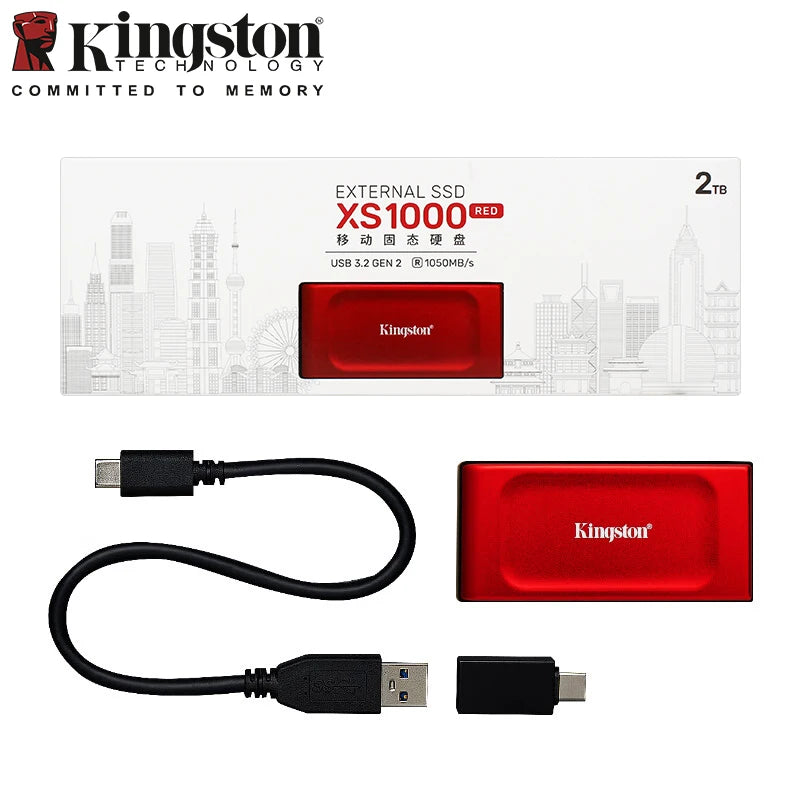 Kingston Portable Solid State Drive USB 3.2 Hard Disk XS1000 SSD 1TB 2TB