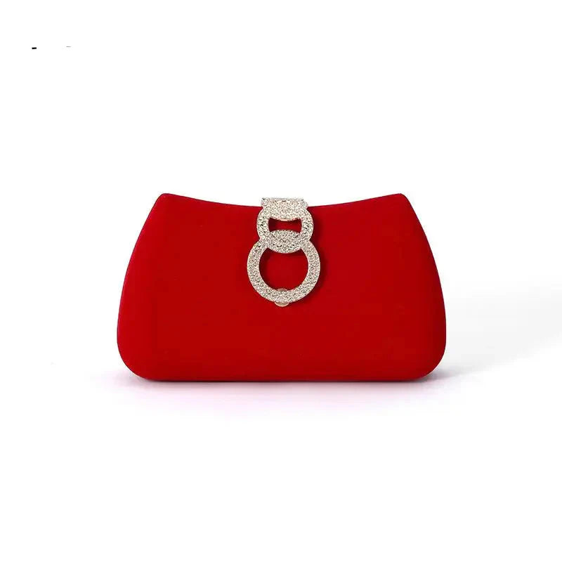 Red Moon Clutch Bags Design Women Clutches Diamonds Golden Velvet Evening Bags Party Wedding Handbags Purse Shoulder Bags