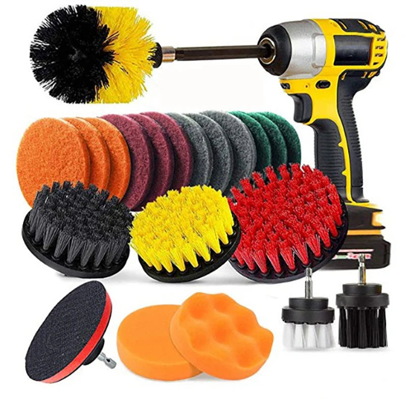 UNTIOR Electric Drill Brush Attachment Set Power Scrubber Brush Car Polisher Kitchen Bathroom Cleaning Tool Car Detailig Brushes