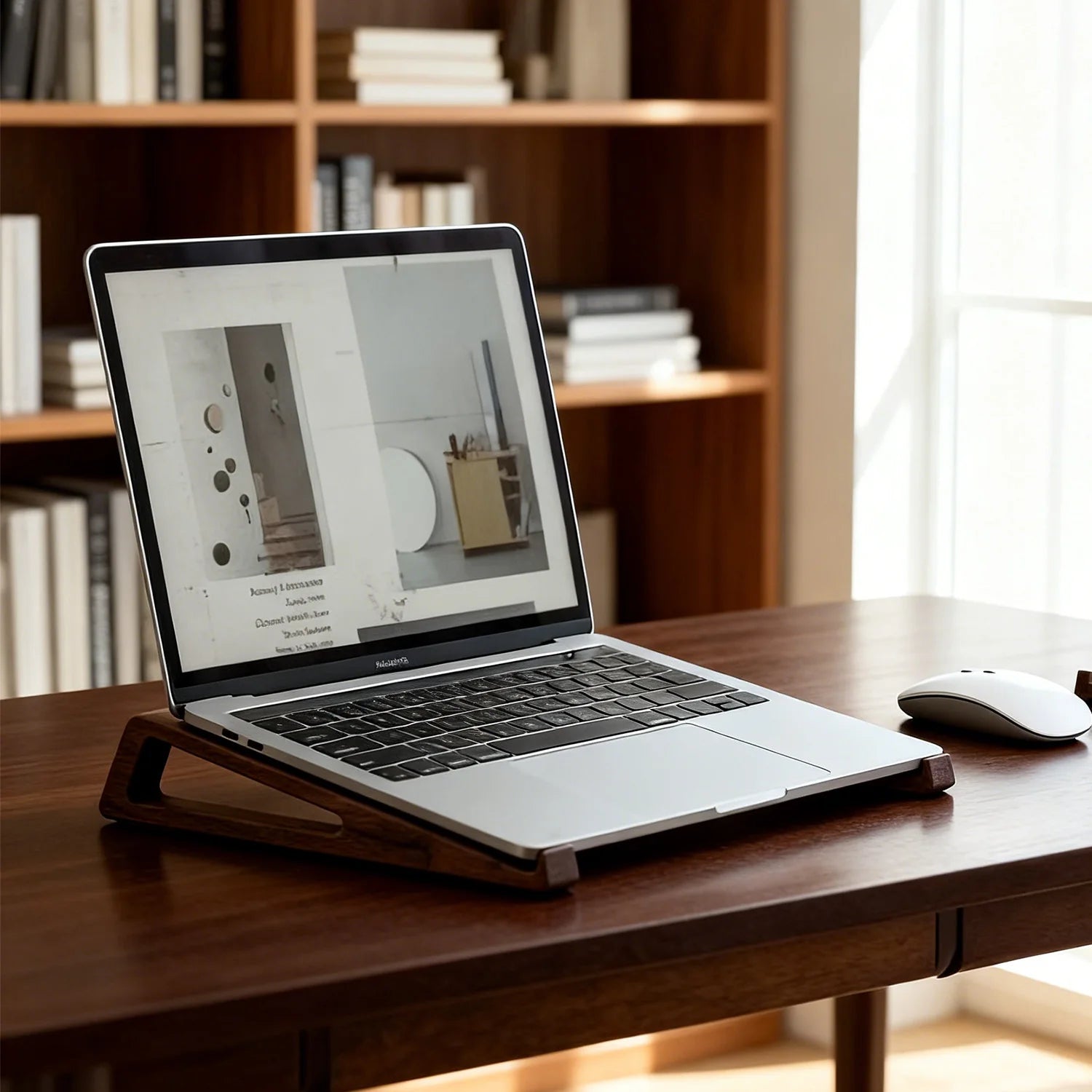 Universal Wooden Laptop Stand Cooling Pad Desktop Ergonomic Non-slip Tablet Holder Bracket for MacBook Pro Air Samsung Xiaomi