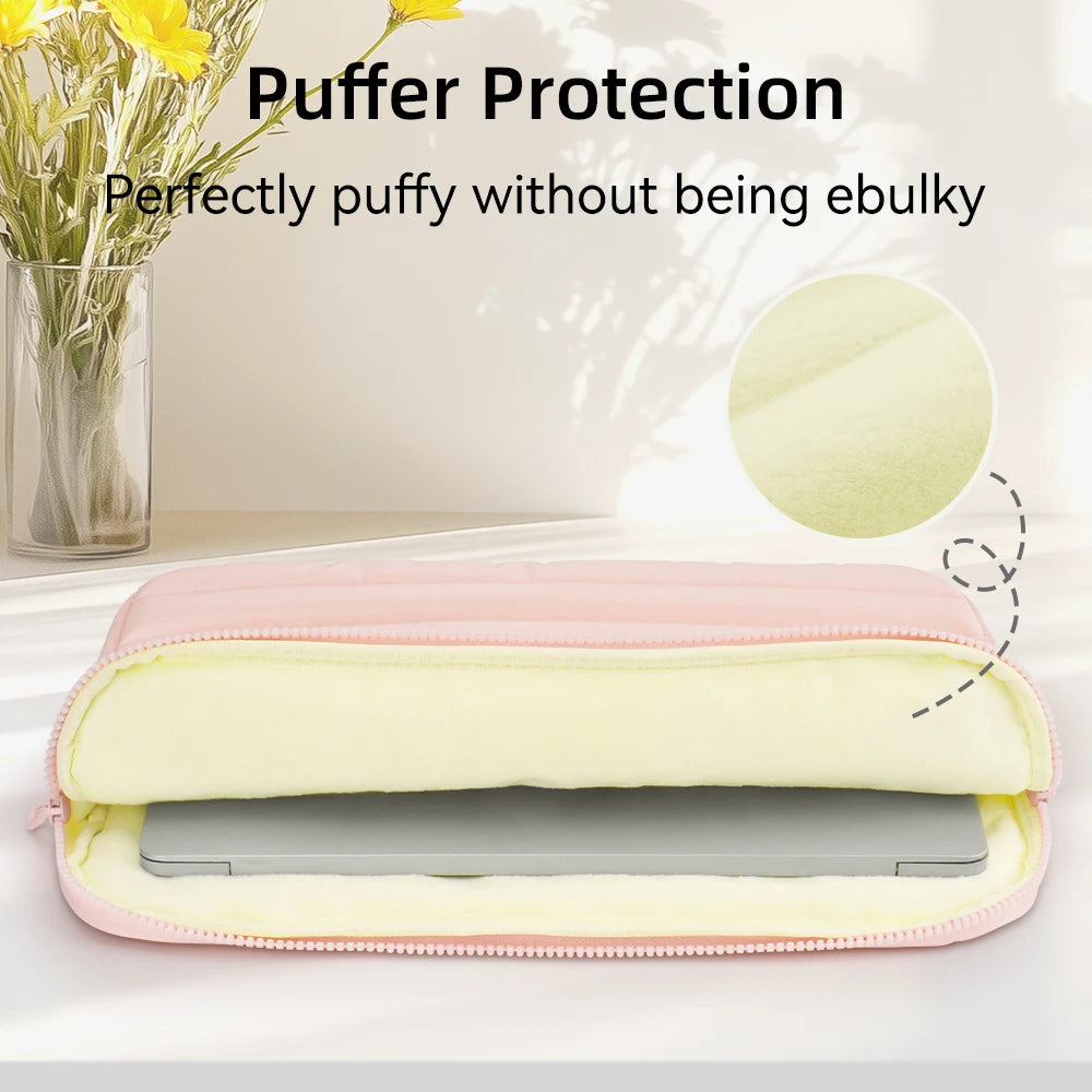 13/14 Inch Puffy Laptop Sleeve Cover Bag For Laptop Cover for MacBook Air iPad Pro Tablet Pouch Bag Fashion Notebook Soft Case