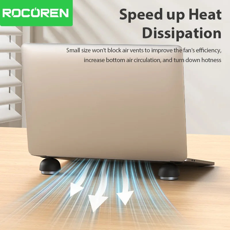 Rocoren Laptop Stand Notebook Accessories Laptop Mushroom Holder Magnetic Mini Cooler Stand for Macbook Pro Air Support Bracket