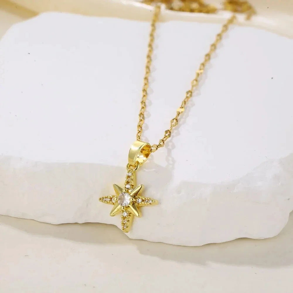 Double layered rotatable sunflower necklace, women's necklace, minimalist stainless steel jewelry accessories, set