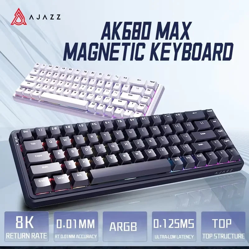 AJAZZ AK680 MAX Mechanical Keyboard HE Hall Effect Switch 60% 8k/1K RGB Wired/Wireless