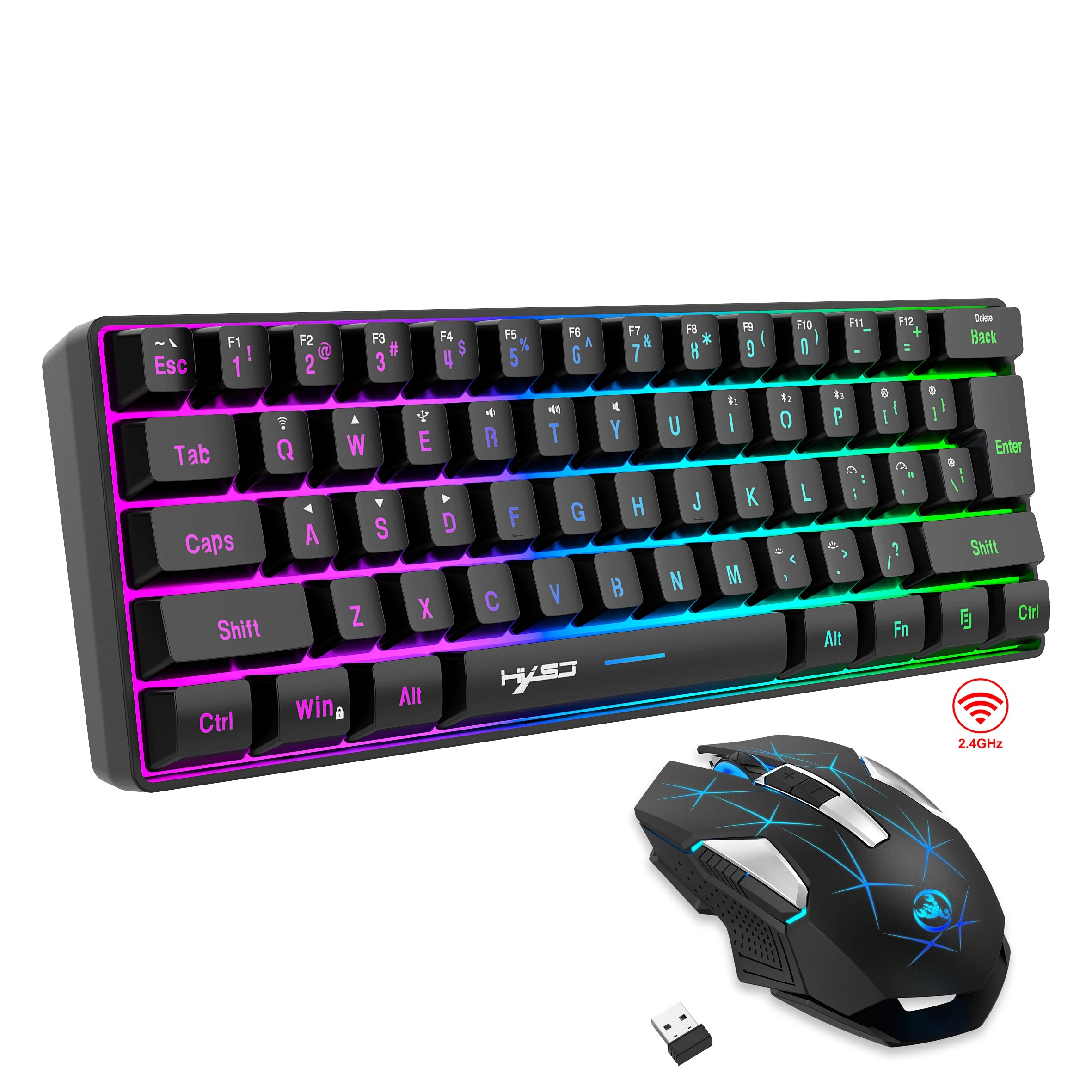 60% Wireless Gaming Keyboard and Mouse Combo