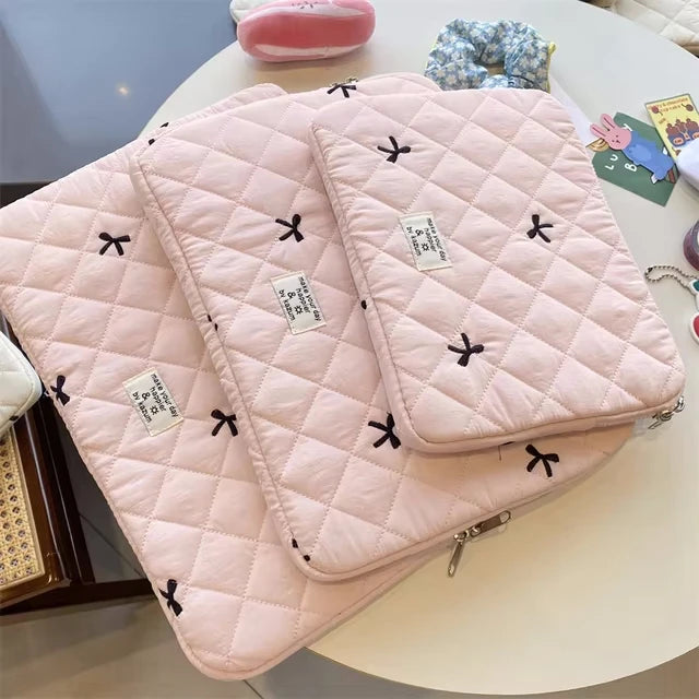 Cute Bow Graphic Laptop Bag Tablet Sleeve Case 11 13.3 14 15.6 Inch For Macbook Air 13 Pro Xiaomi Lenovo Dell Notebook Soft Case