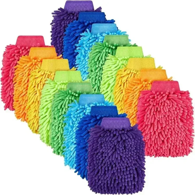 Car Wash Gloves Chenille Coral Fleece Gloves Washing Wiper Car Cleaning Towel Auto Dust Washer Mitt Car Cleaning Accessories