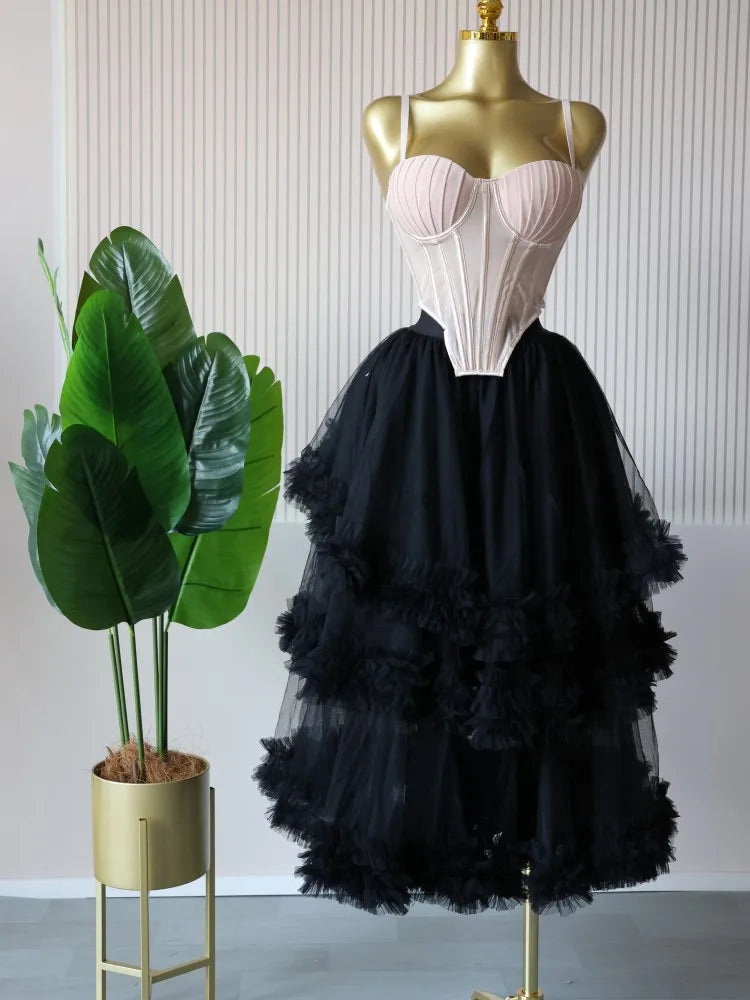 Women's Dress Set Sleeveless Strap Tops and Pleated Tiered Skirts Suit Elegant Vacation Birthday Two 2 Piece Set Outfits