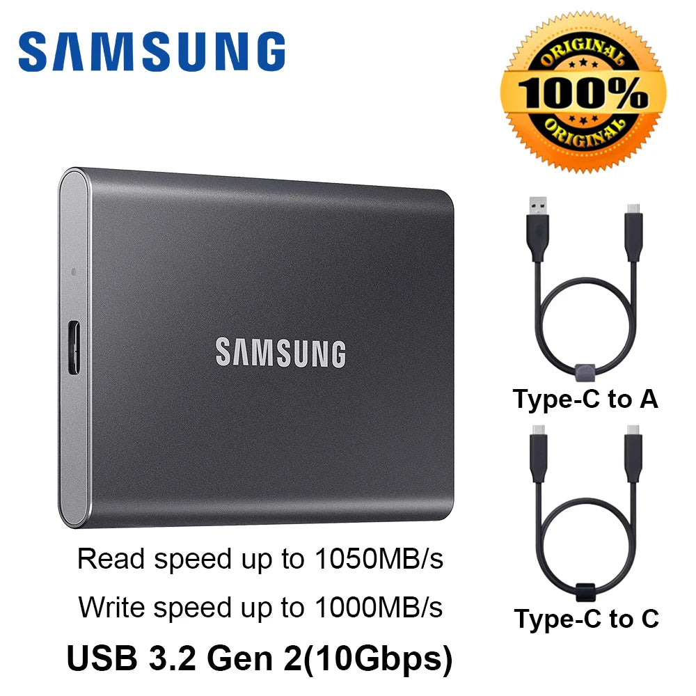 Samsung T7 Portable 500GB SSD 1TB 2TB USB 3.2 Gen 2 External Disk