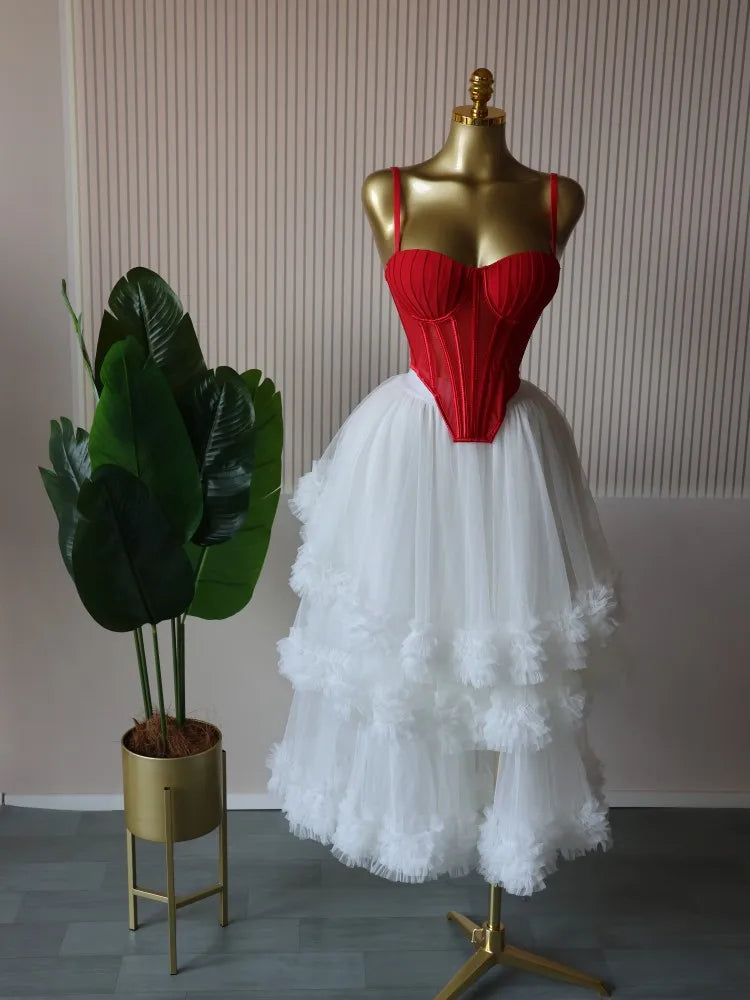 Women's Dress Set Sleeveless Strap Tops and Pleated Tiered Skirts Suit Elegant Vacation Birthday Two 2 Piece Set Outfits