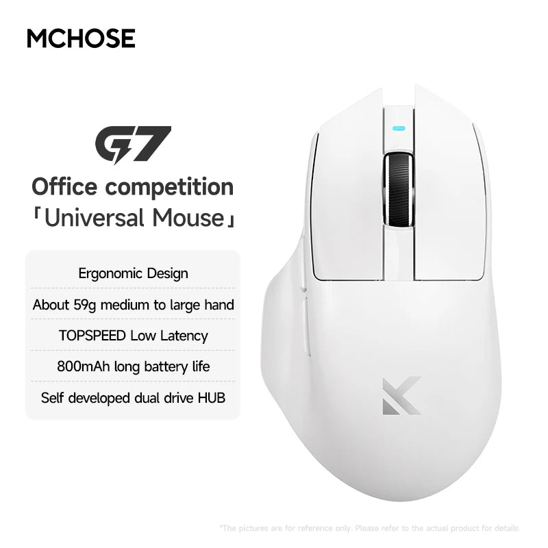 MCHOSE G7 MAX Tri-Mode  Gaming Office Mouse  PAW3395 26000DPI 800mAh Low-Power Ergonomic Design Lightweight