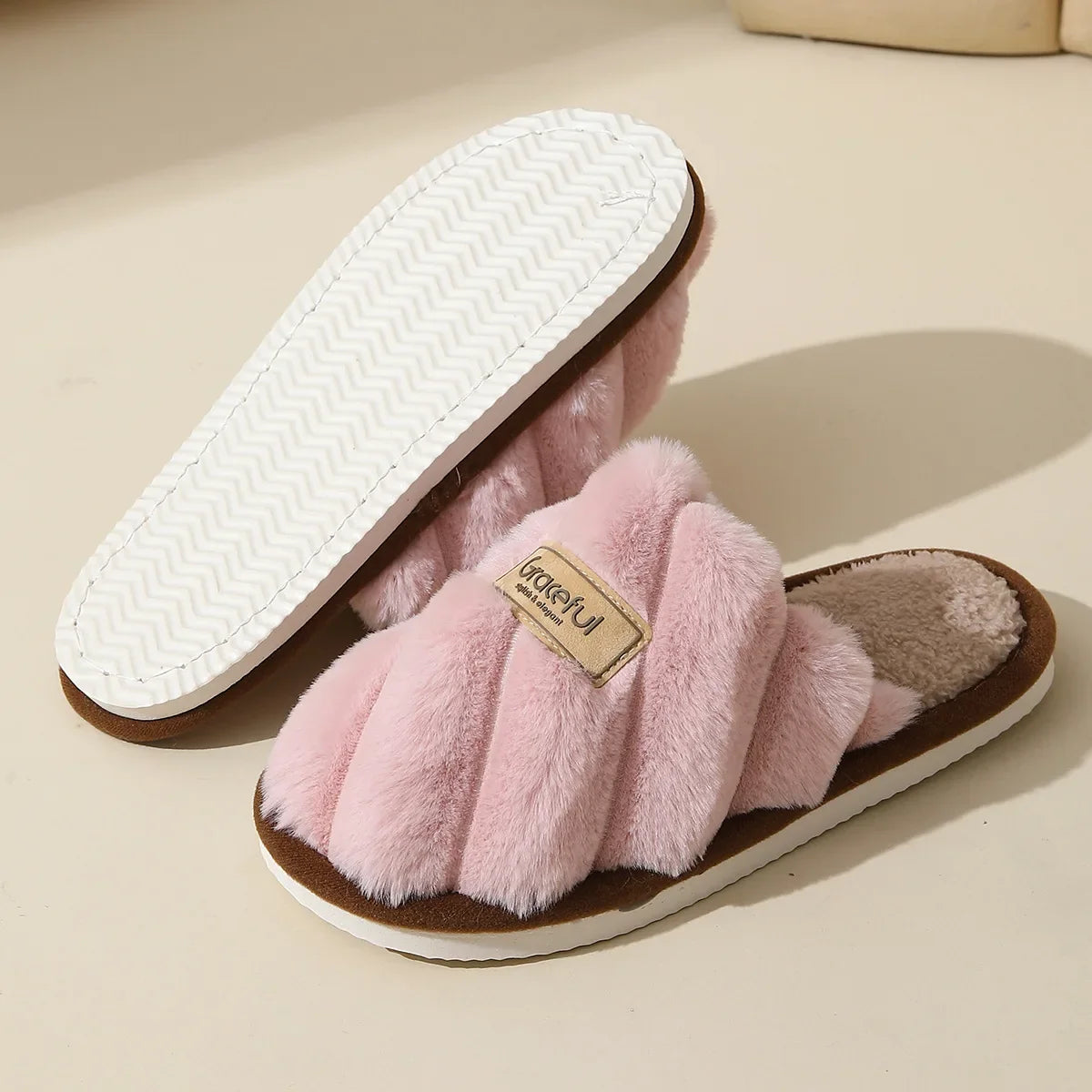 Women's Winter Warm Plush Slippers | Non-Slip, Soft Comfort for Indoor Home