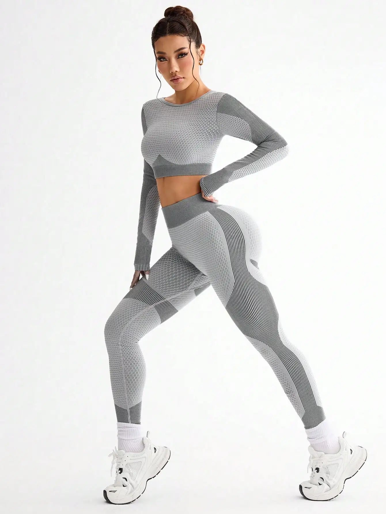 2pcs Hot-selling New Sports Tight Running Breathable Seamless Yoga Suit Women's Outdoor Fitness Suit Women's