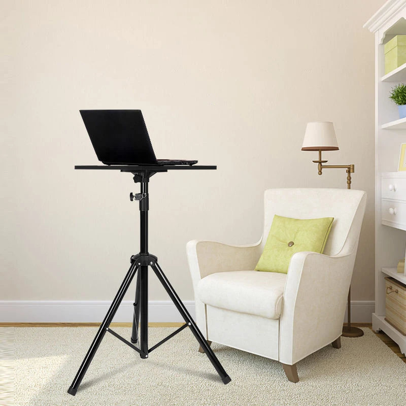 1.8M Portable Laptop Stand Floor Folding Computer Desk Adjustable Height Stable Tripod Speech Study Table for Bed Sofa Standing