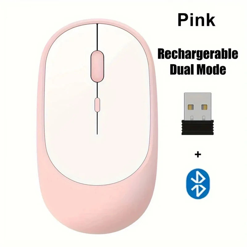 Wireless Mouse Rechargeable Mouse Dual Modes Bluetooth-compatible 2.4G USB Mice For Computer Laptop Tablet Macbook Mause