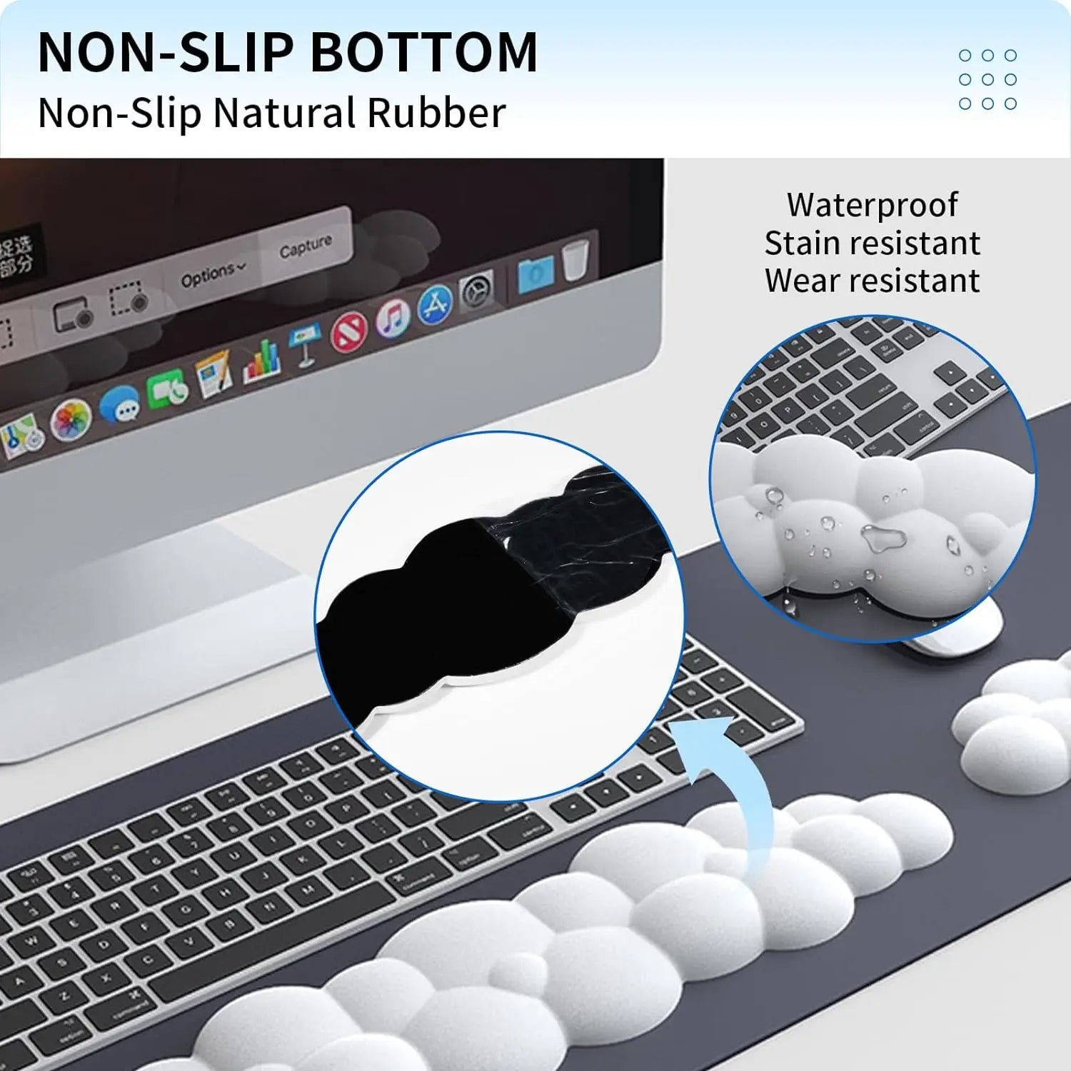 Ergonomic Keyboard Mouse Cloud Wrist Pad