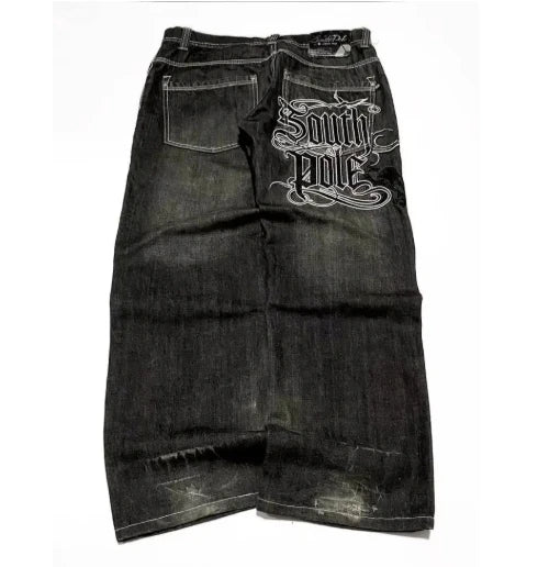 Baggy Wide Leg Designed Jeans