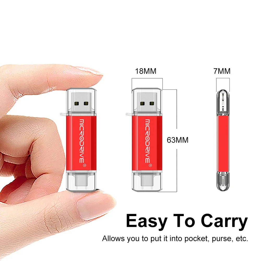 MicroDrive 2-in-1 Type-C OTG USB 2.0 Flash Drive 16GB/32GB/64GB/128GB
