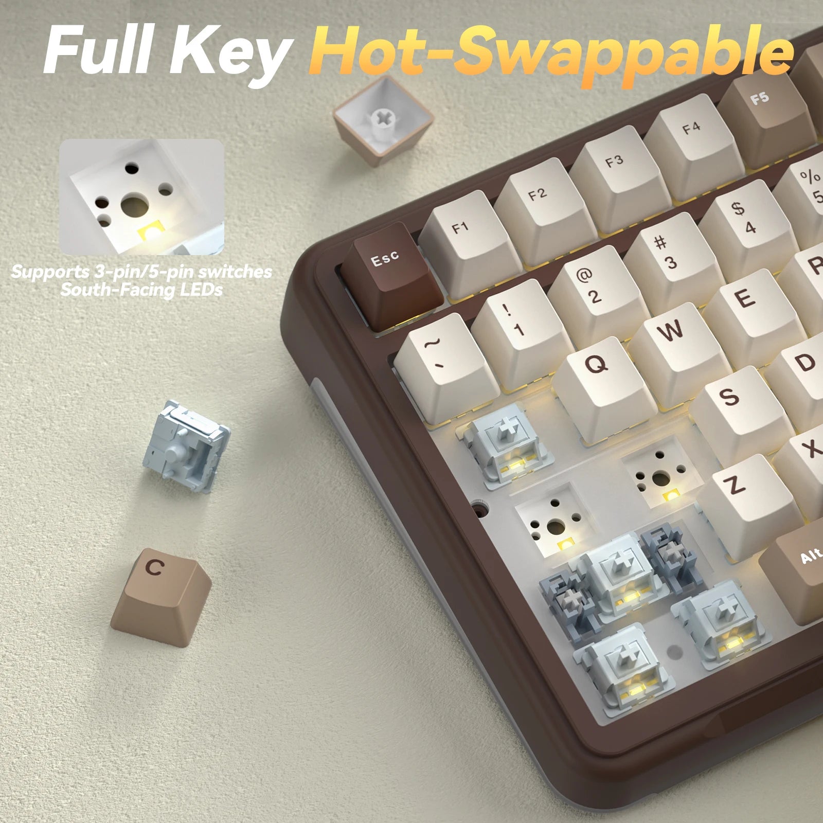 SOLAKAKA A99pro 97 Keys Wireless Keyboard Mechanical Keyboard Hot Swappable Keys