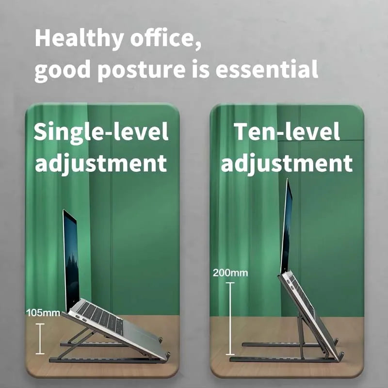 Laptop Stand Ergonomic Portable Plastic IPad Phone Stand With 10 Speed Suitable For Laptop Office Bedroom Study And Travel