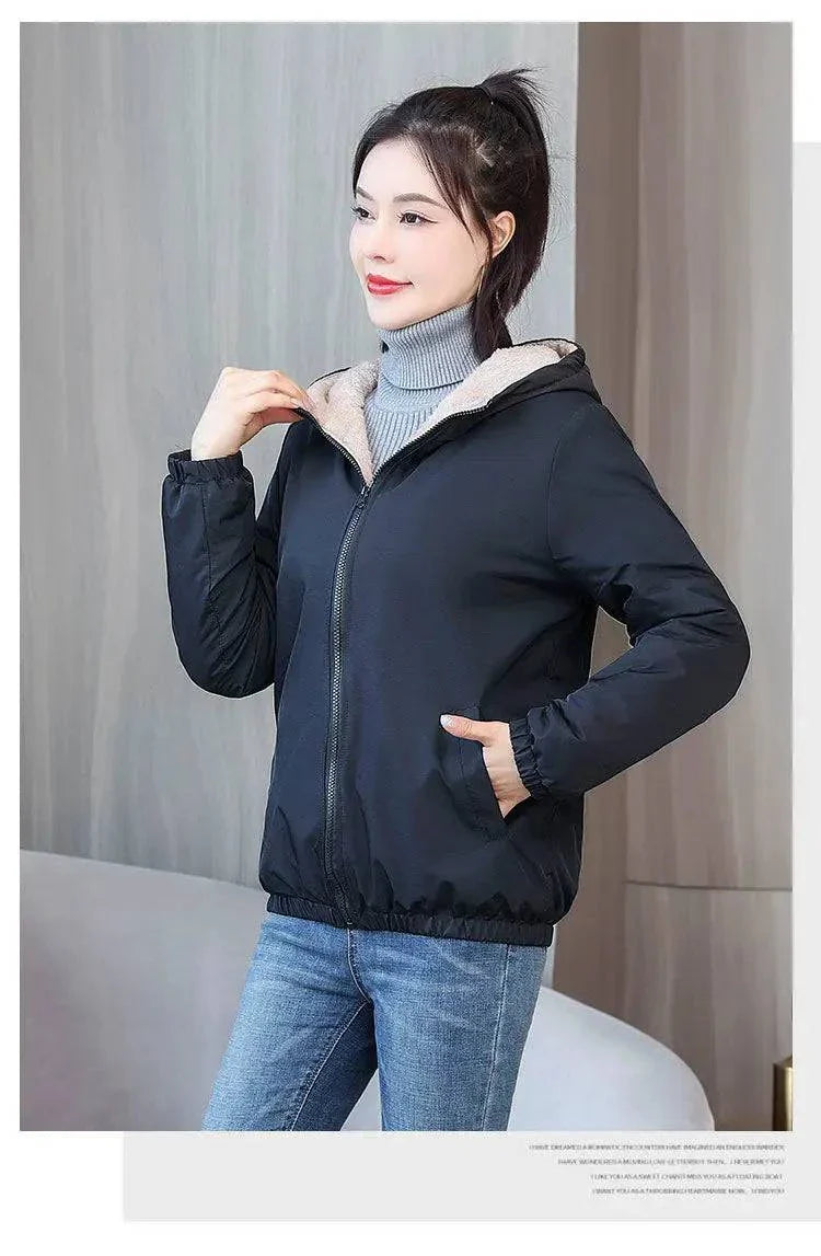 Women’s Fleece Coat: Warm Hooded Windbreaker for Winter! ❄️🧥
