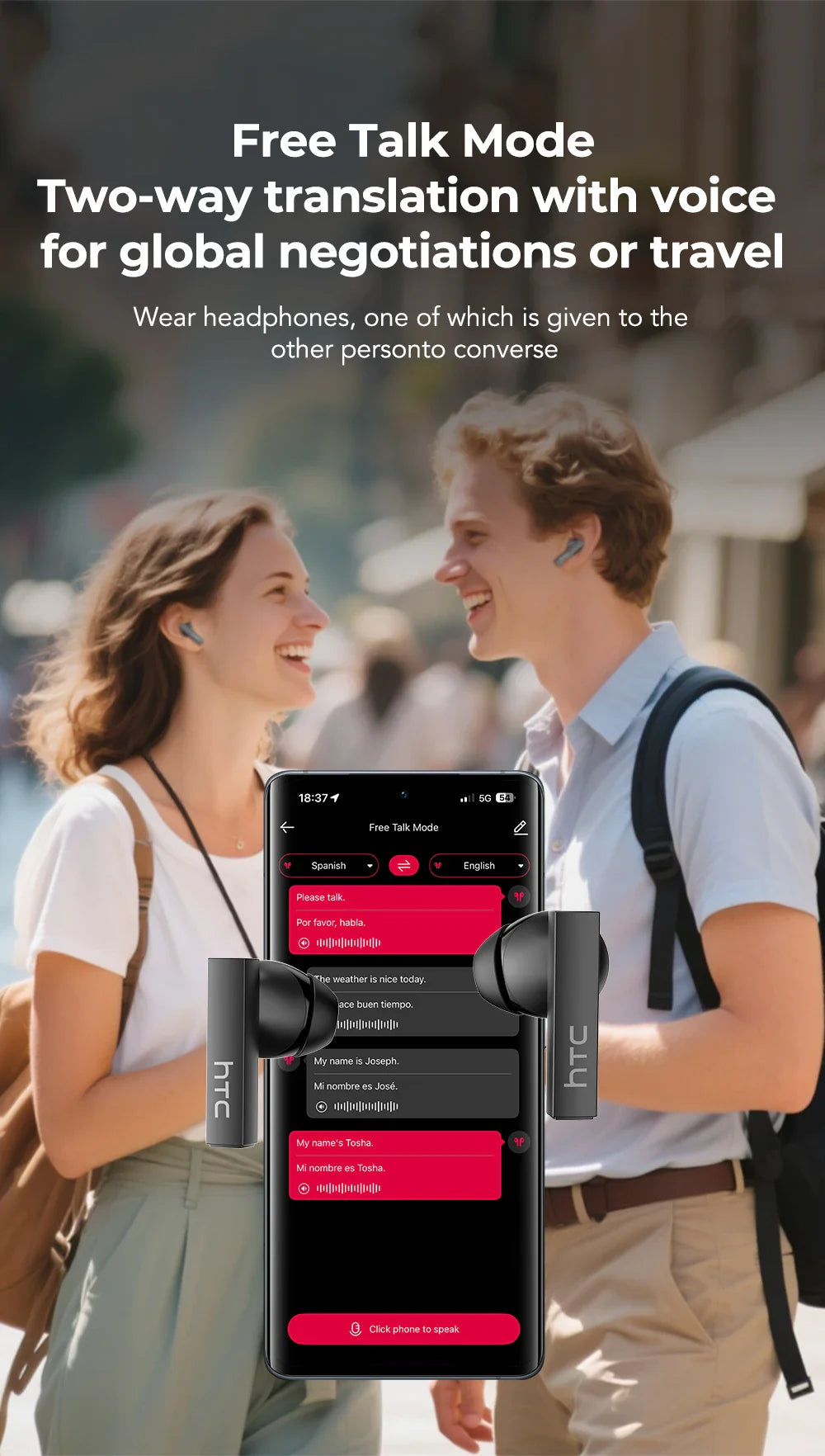 HTC NE40 Pro TranslateBuds™ – AI-Powered Ultra HD Earphones