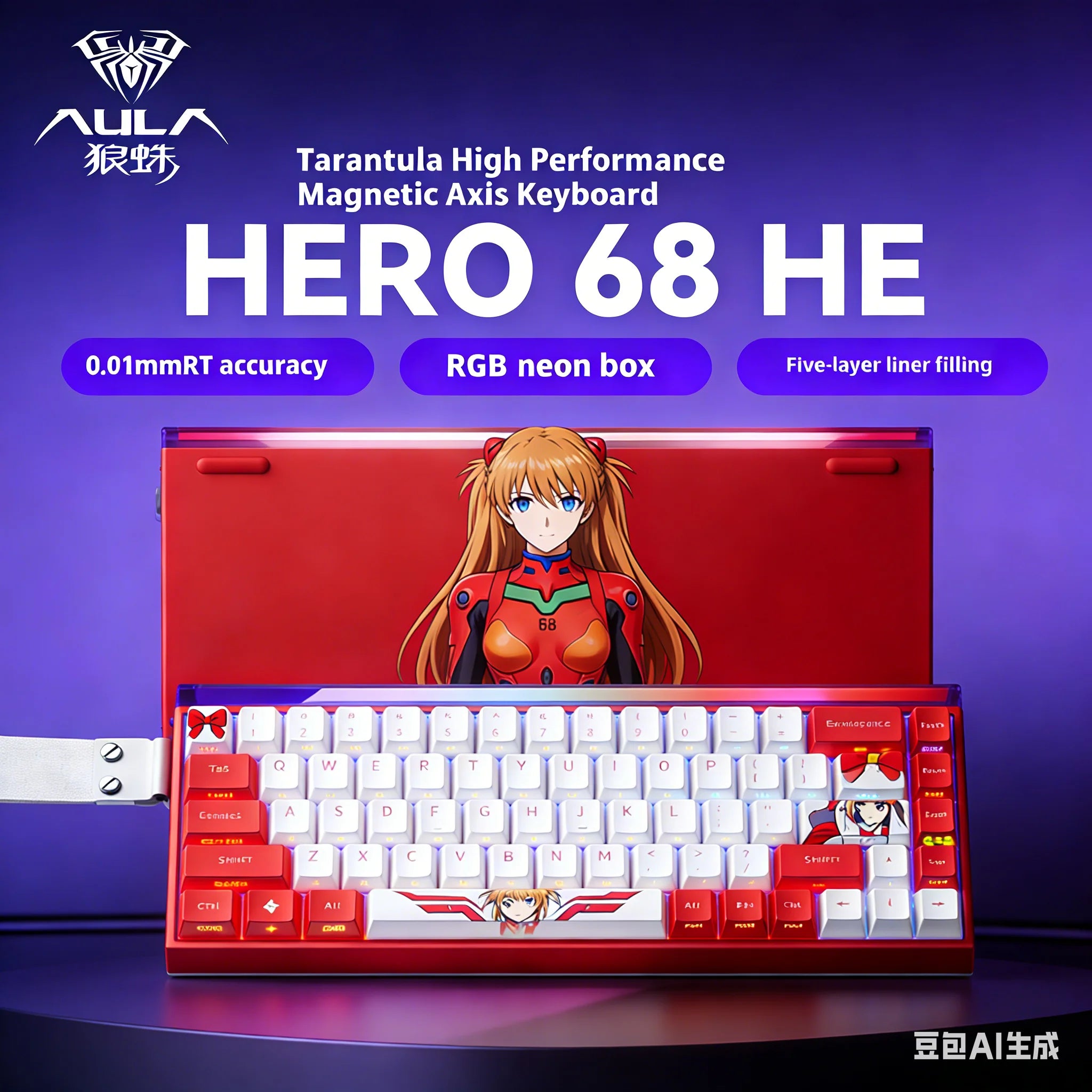 New AULA HERO 68HE/ULTRA INSTOCK Magnetic Switch Gaming Keyboard&Mouse E-sport Custom Mechanical Wired Keyboard Accessories