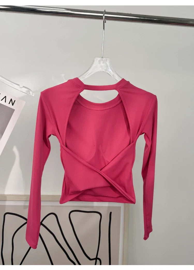 Yoga long-sleeved fixed-style sports bra