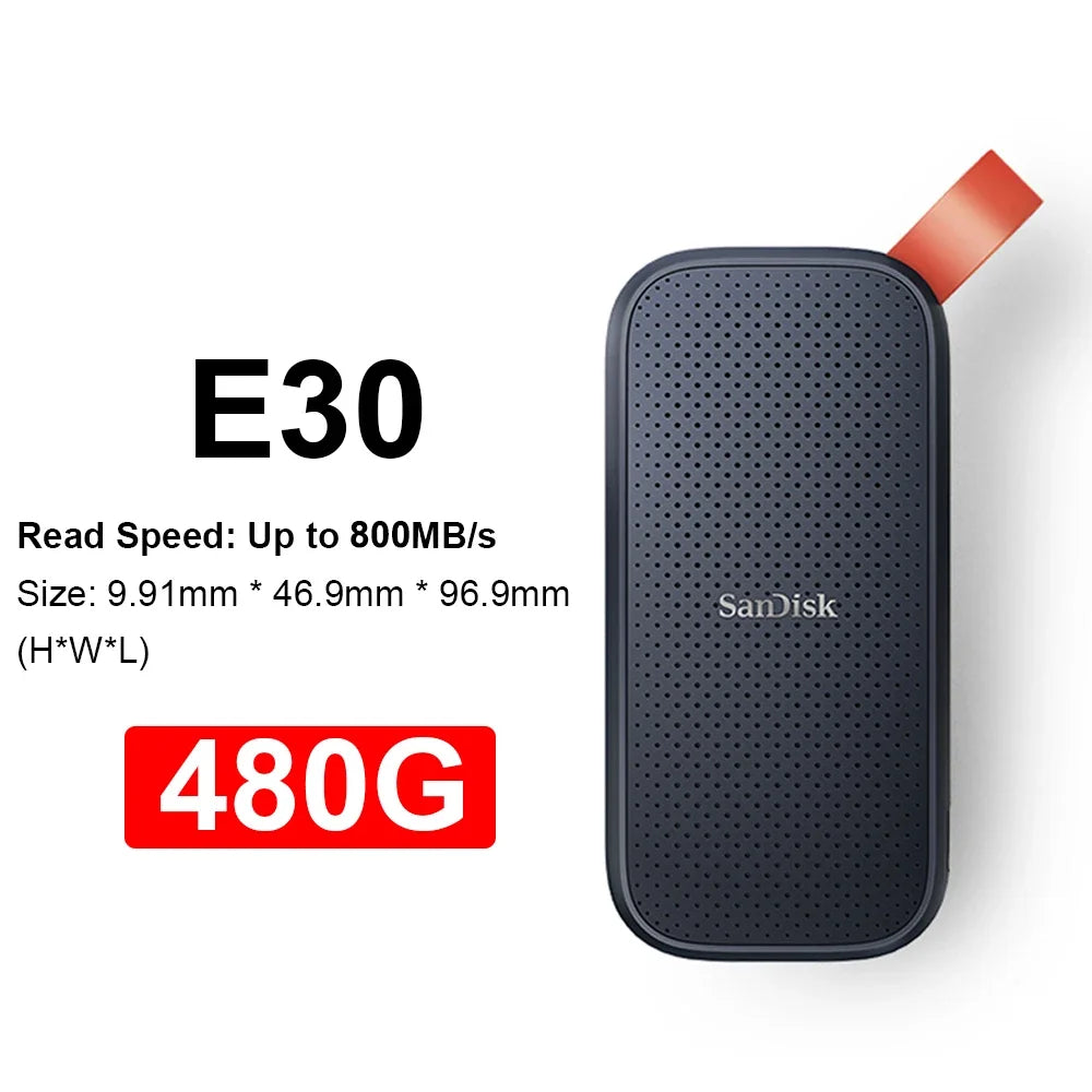 SanDisk E30 SSD Solid State Drive USB 3.2 Gen2 Hard Disk 480GB 1TB 2TB