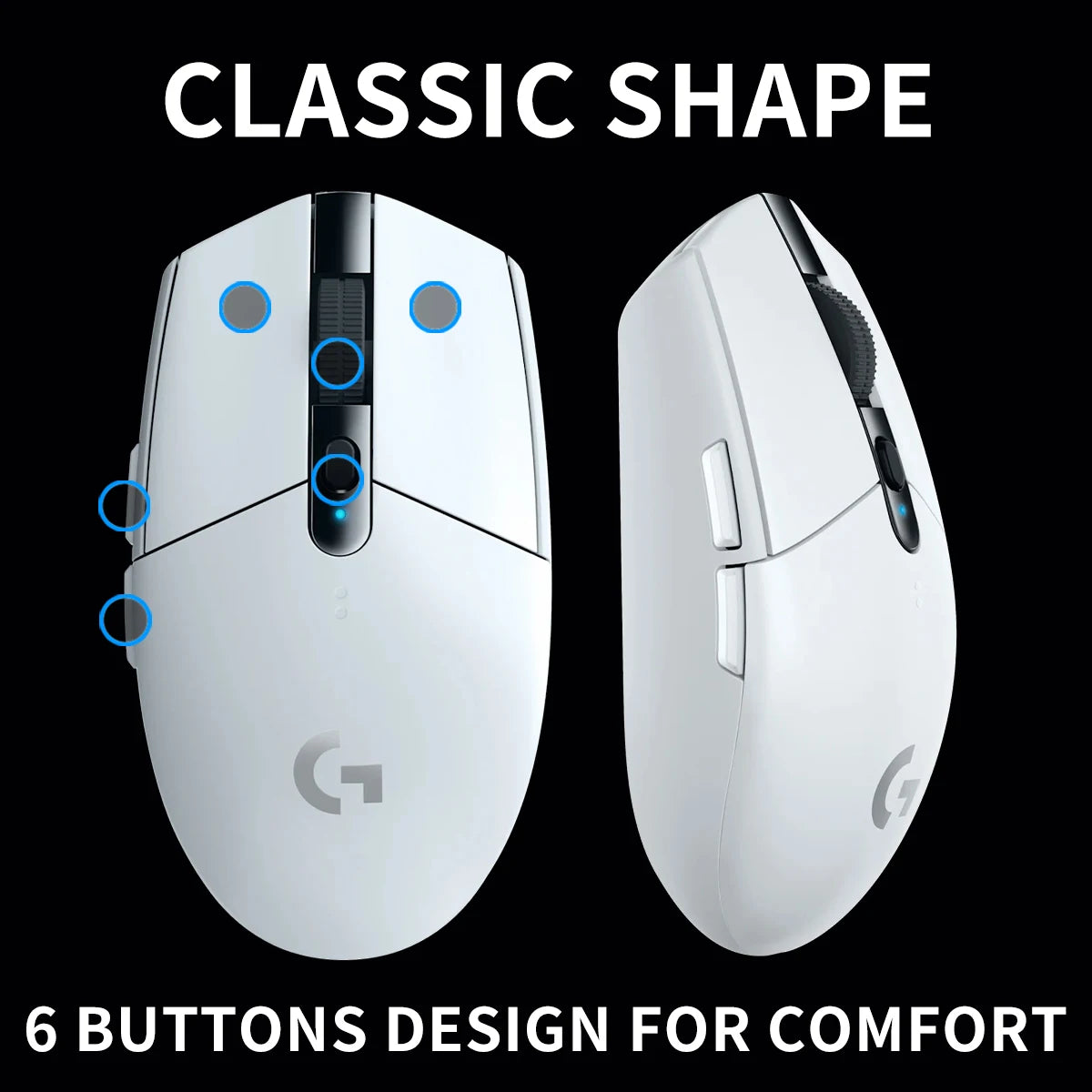 Logitech G304 Wireless Gaming Mouse HERO Sensor 12000 DPI 6 Programmable Buttons Long Battery Life for PC Laptop Gamers