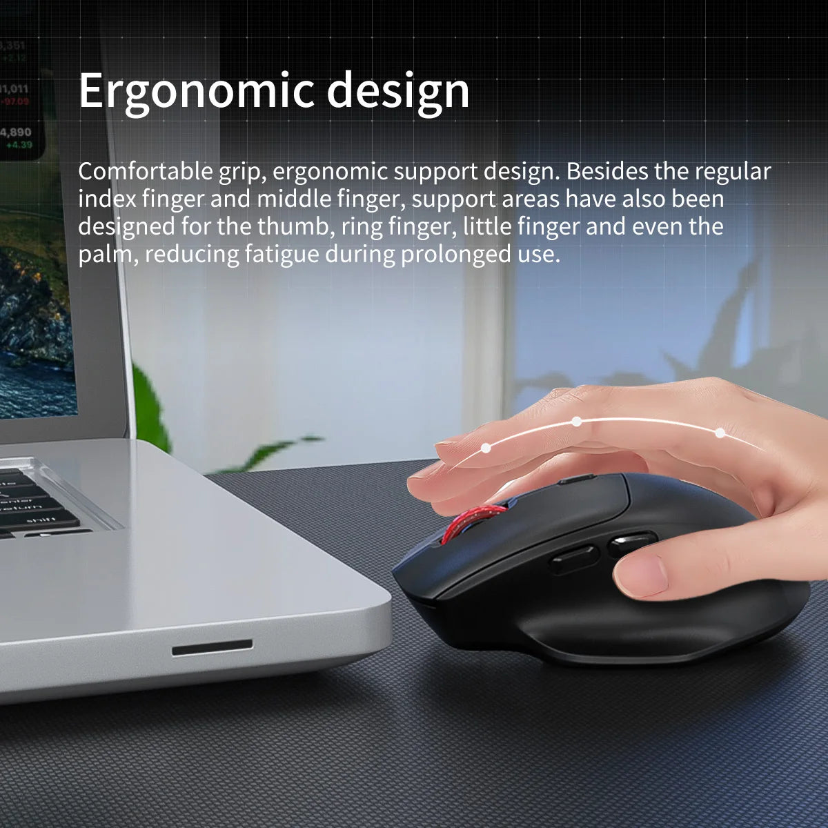Lenovo Wireless Mouse Ergonomic Design Lightweight Dual Mode