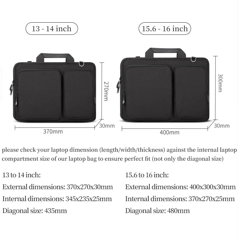13.3 14 15.6 inch Laptop Bag Men Business Briefcase Carrying Case for MacBook Air/Pro 13 16 ASUS Huawei Xiaomi Dell Surface Acer