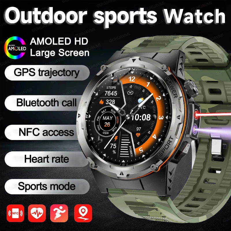 2025 NEW Top Popular Outdoors GPS tracker Sports Smart Watch Men 500mAh NFC HD Call IP68 depth waterproof Smart Watch T-REX3 Men