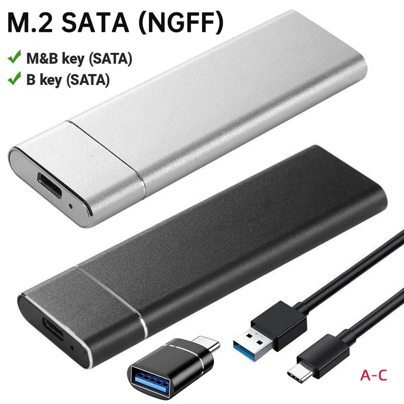 M.2 SATA NGFF SSD Enclosure Tool-Free USB3.1 Type C 5Gbps External Solid State Enclosure Adapter for 2280/2260/2242/2230 SSD
