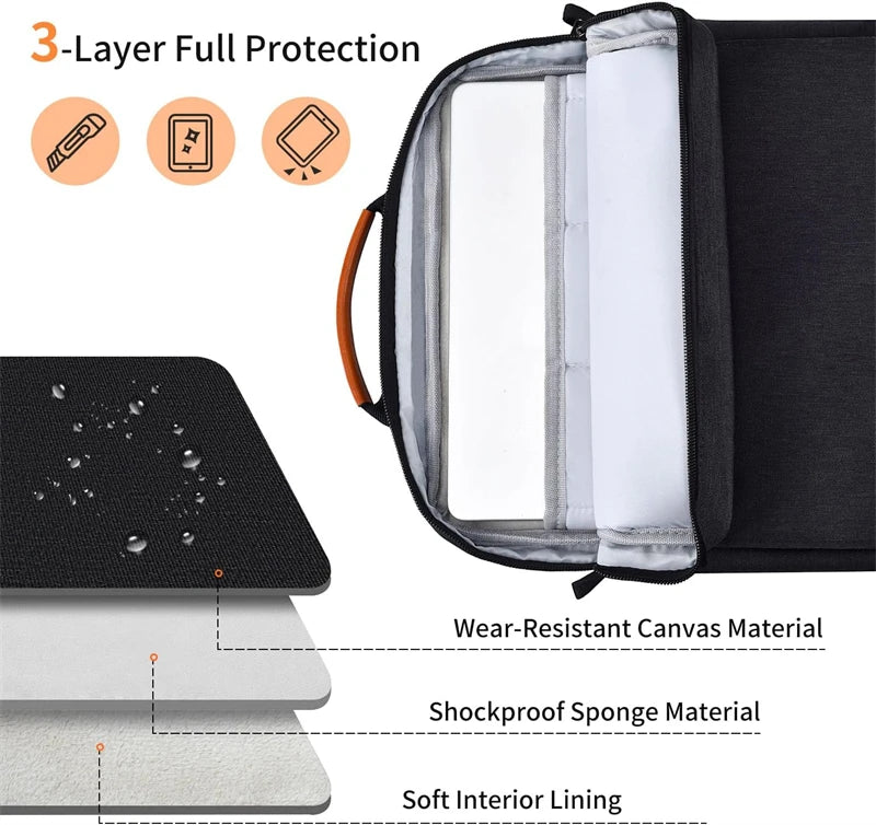 Shoulder Shockproof Handle Bag Laptop Sleeve Case for Macbook Air 11 12 13 13.6 Inch M4 M3 M2 Chip Mac Book Cover Accessories