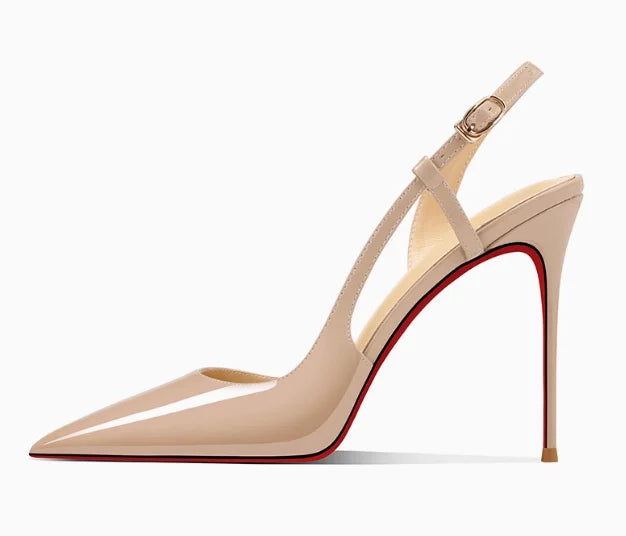 New side leakage hollowed out rear strap high-heeled sandals with black and white mirror and sexy temperament plus size shoes