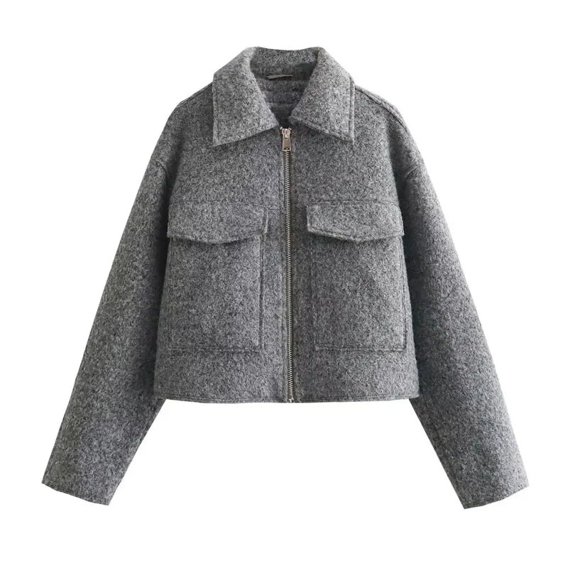 Arlena Cropped Wool-Blend Jacket