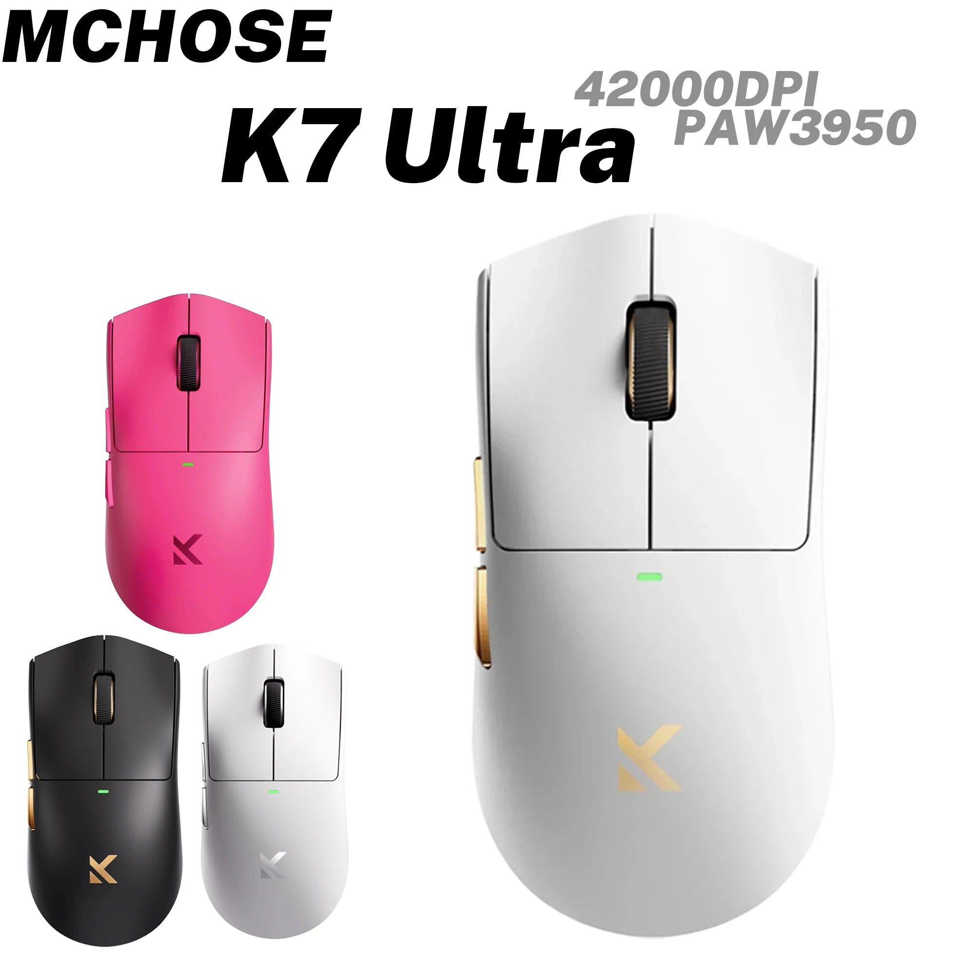 MCHOSE K7 Ultra Wireless Gaming Mouse PAW3950 Dual 8K Polling Rate