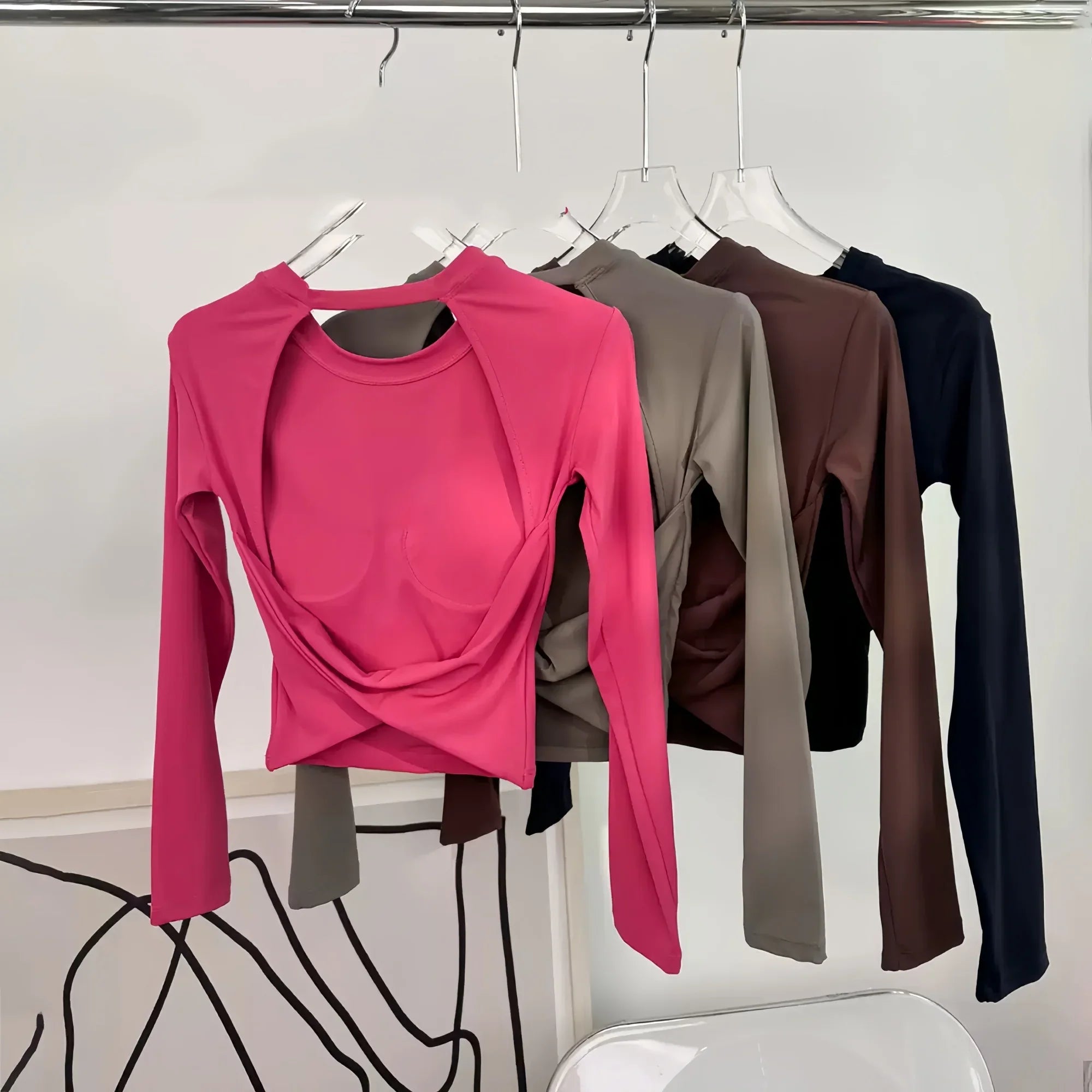 Yoga long-sleeved fixed-style sports bra