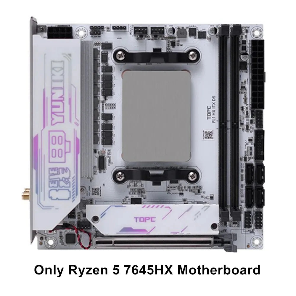 AMD Ryzen 9 8945HX R7 7745HX Topc 4-Bay NAS Gaming Motherboard 2*M.2 NVMe 4*SATA PCIe4.0X16 2.5G LAN Mini ITX Mainboard WiFi6E