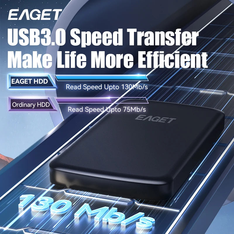 EAGET G61 Portable HDD External Hard Drive STTA3 5Gbps USB 3.0 External Hard Disk 320GB 500GB External Memory for Laptop Desktop