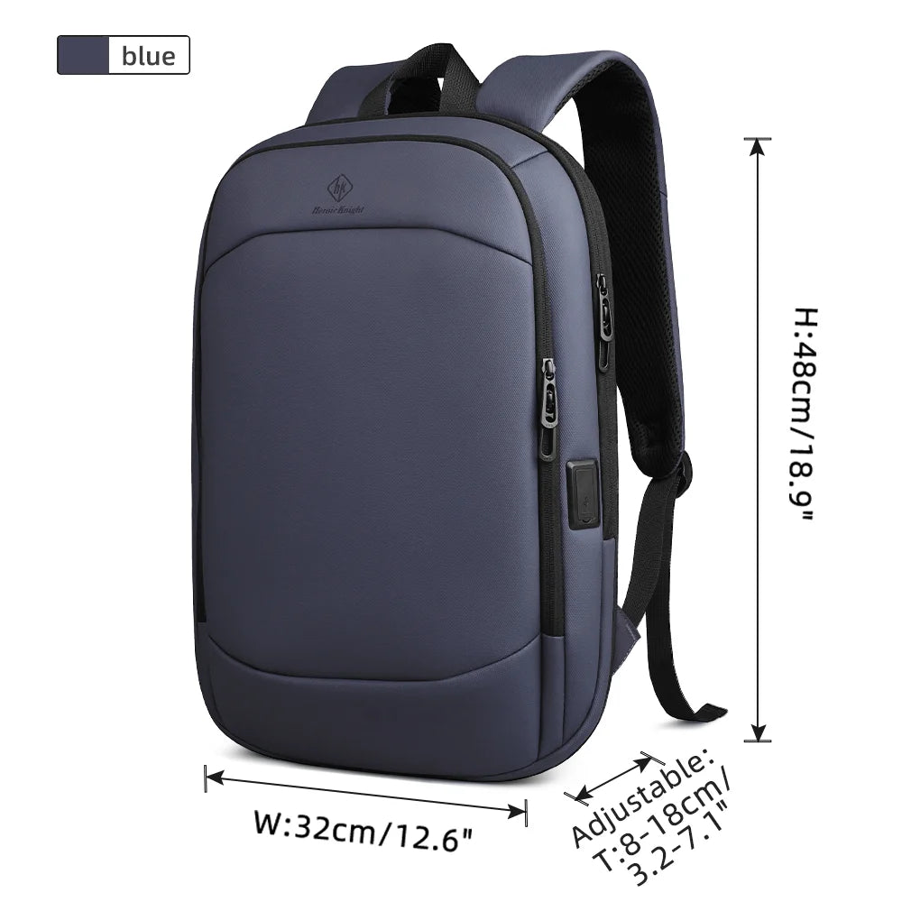 HK Business Backpack for Men 17 Inch Laptop Backpack with USB Port Slim Expandable Waterproof Travel Bag Large Work Computer Bag