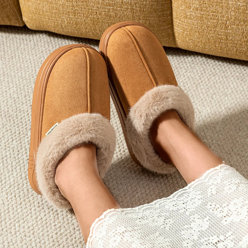 Fashion Women's Winter Slippers Indoor Warmth Anti-slip Comfort Thick Sole Casual Couple Home Shoes Snow Boots