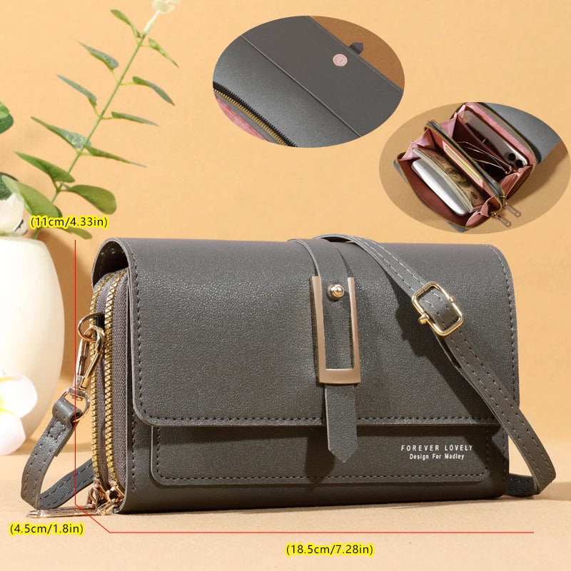 Elegant Crossbody Shoulder Bag for Women - Stylish Cellphone and Card Holder