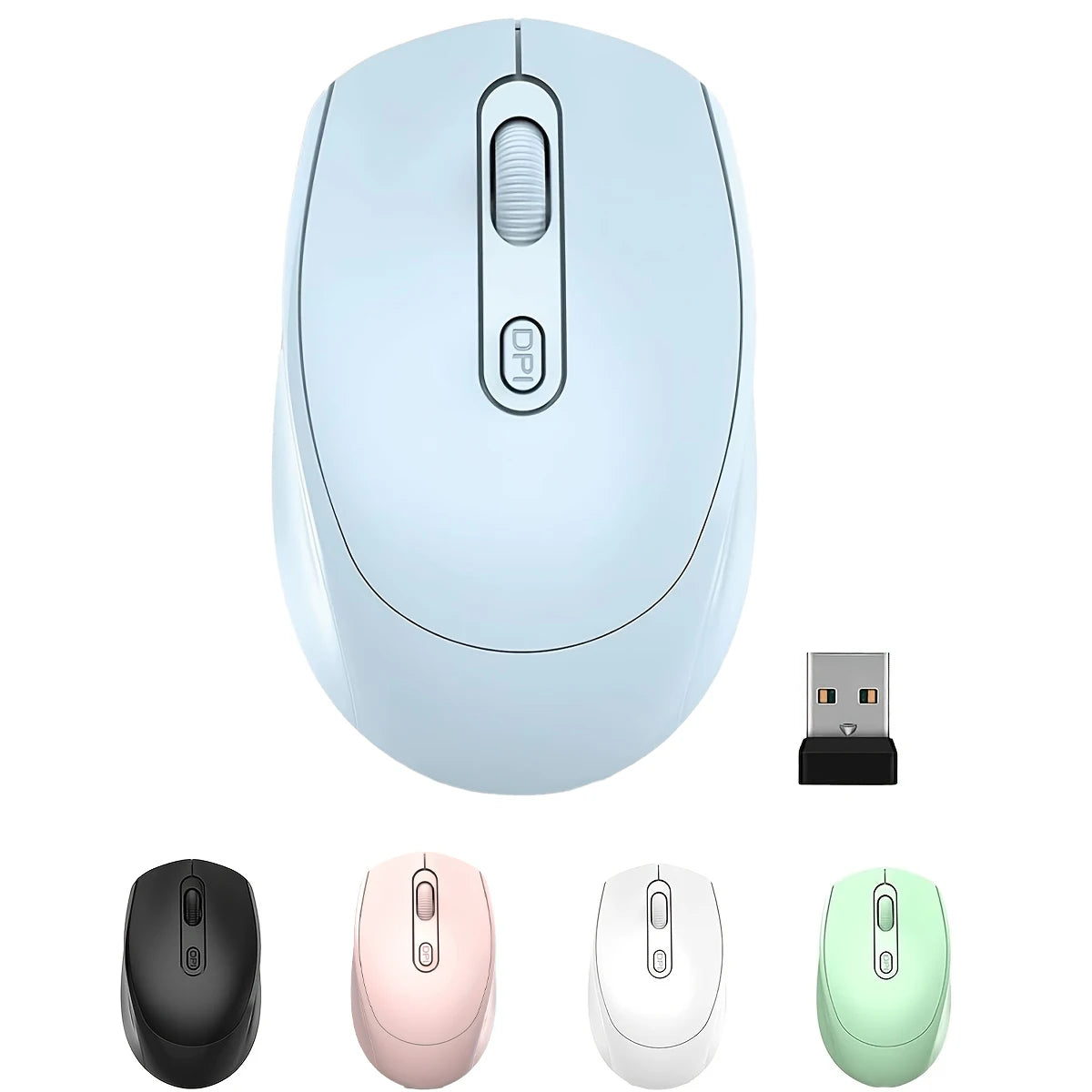 Dual Mode Wireless Mouse Bluetooth-Compatible 2.4G Wireless Mouse Computer Mice for Windows 7/8/10 Mac iOS Android Laptop Tablet