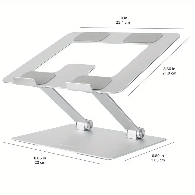 1pc Ergonomic and Foldable Laptop Stand for Desk, Adjustable Riser, Fits all Laptops and Notebooks up to 17.3 Inch