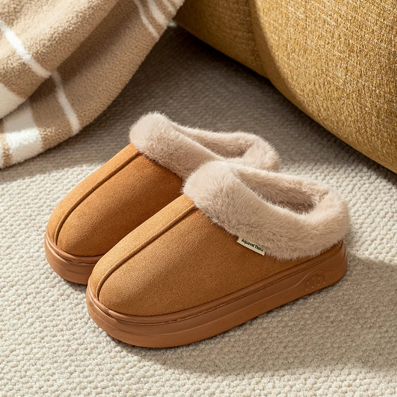 Fashion Women's Winter Slippers Indoor Warmth Anti-slip Comfort Thick Sole Casual Couple Home Shoes Snow Boots
