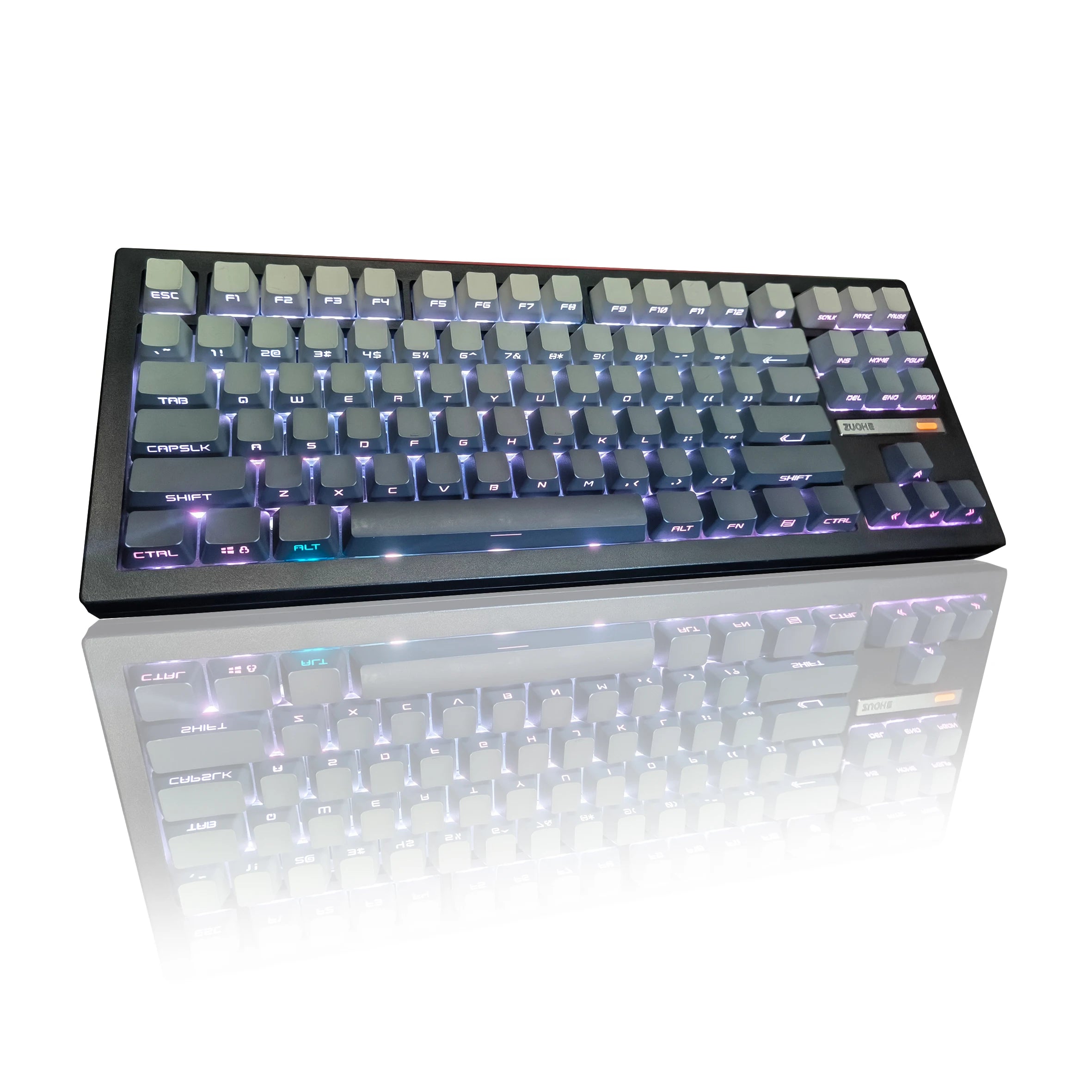 ZORNHER ZH870 Wireless Mechanical Gaming Keyboard,80% Black Custom Creamy Sound Keyboard with Lighted Up IMD PBT Keycaps